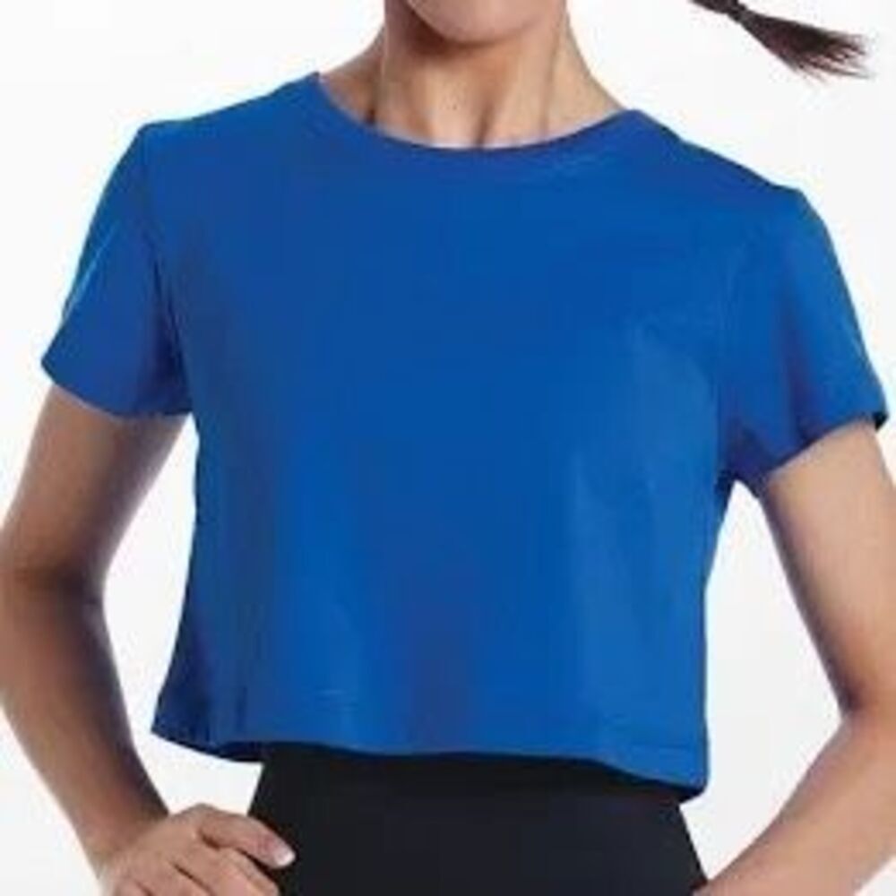 Huugome bright blue Boxy Cropped short sleeve tshirt medium
